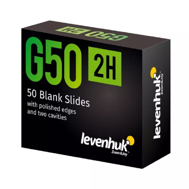 Podložní dvoudutinová sklíčka Levenhuk (G50 2H) 76,2x25,4 mm (50 ks)