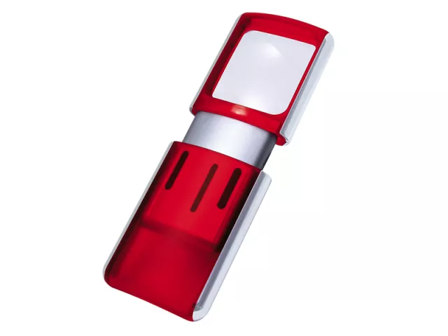 Zvětšovací lupa s osvětlením Wedo červená - 3x (38mm x 35mm)