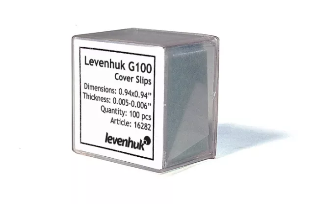 Krycí sklíčka Levenhuk (G100) 24x24 mm (100 ks)