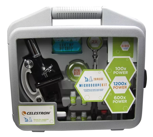 Mikroskop Celestron KIT, 28 dílů v kufru 44120 (100-1200x)