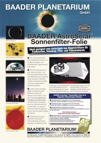 Sluneční filtr - fólie BAADER AstroSolar ND 5.0 /VIZUAL/ - A4