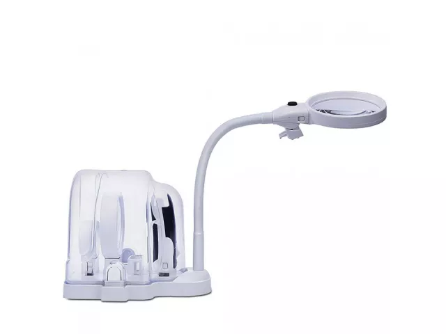 Stolní zvětšovací lupa s osvětlením Verkgroup V-09112 - 2,5x; 5x; 16x (90mm/75mm/37mm)